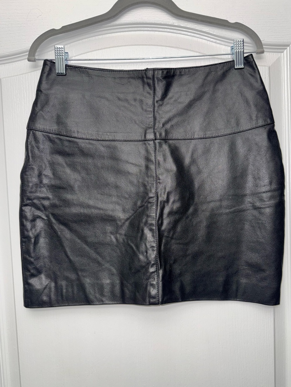 Wilsons Leather Maxima Black Genuine Leather Mini Skirt Size 8